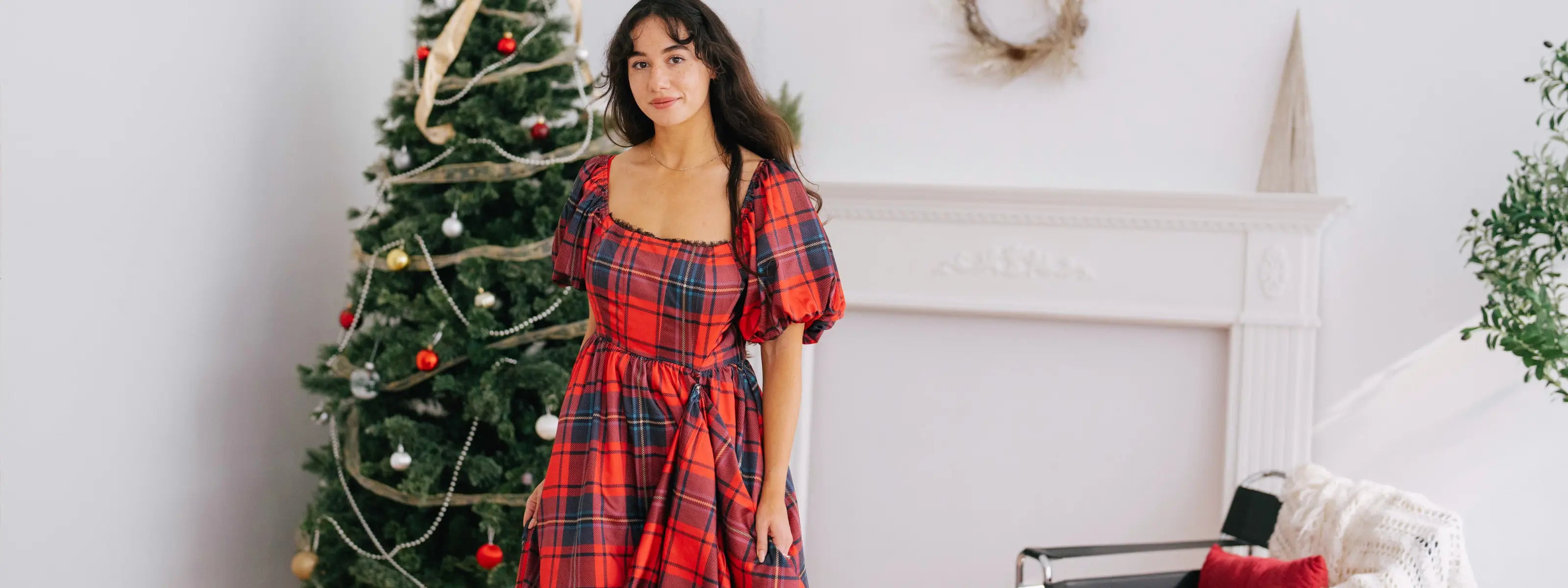 Winter Holiday Collection 2023 | Women's Dresses, Festive Red Bow Belt Ivory Sheep Collection Winter Holiday Collection 2023 | Women's Dresses, Festive Red Bow Belt Ivory Sheep Collection