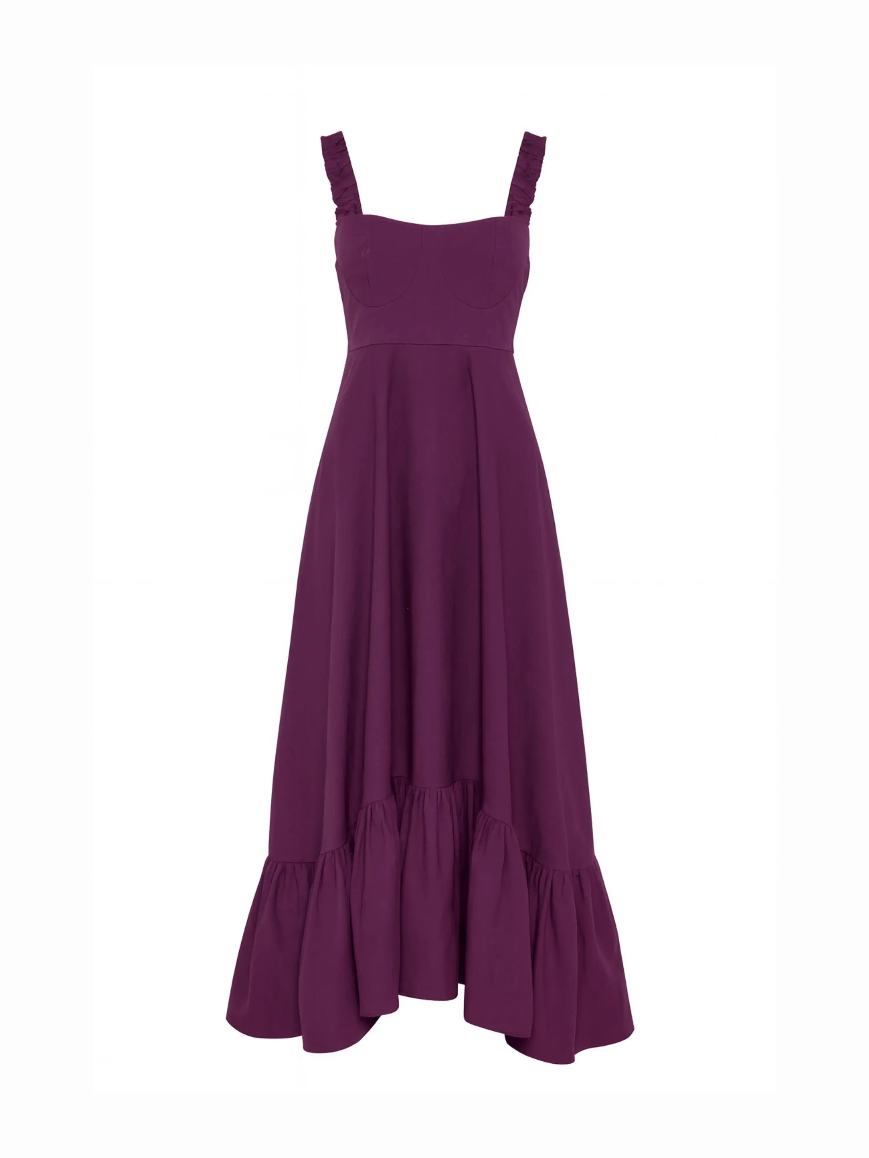 The everyday cotton midi dress ghost image front view.