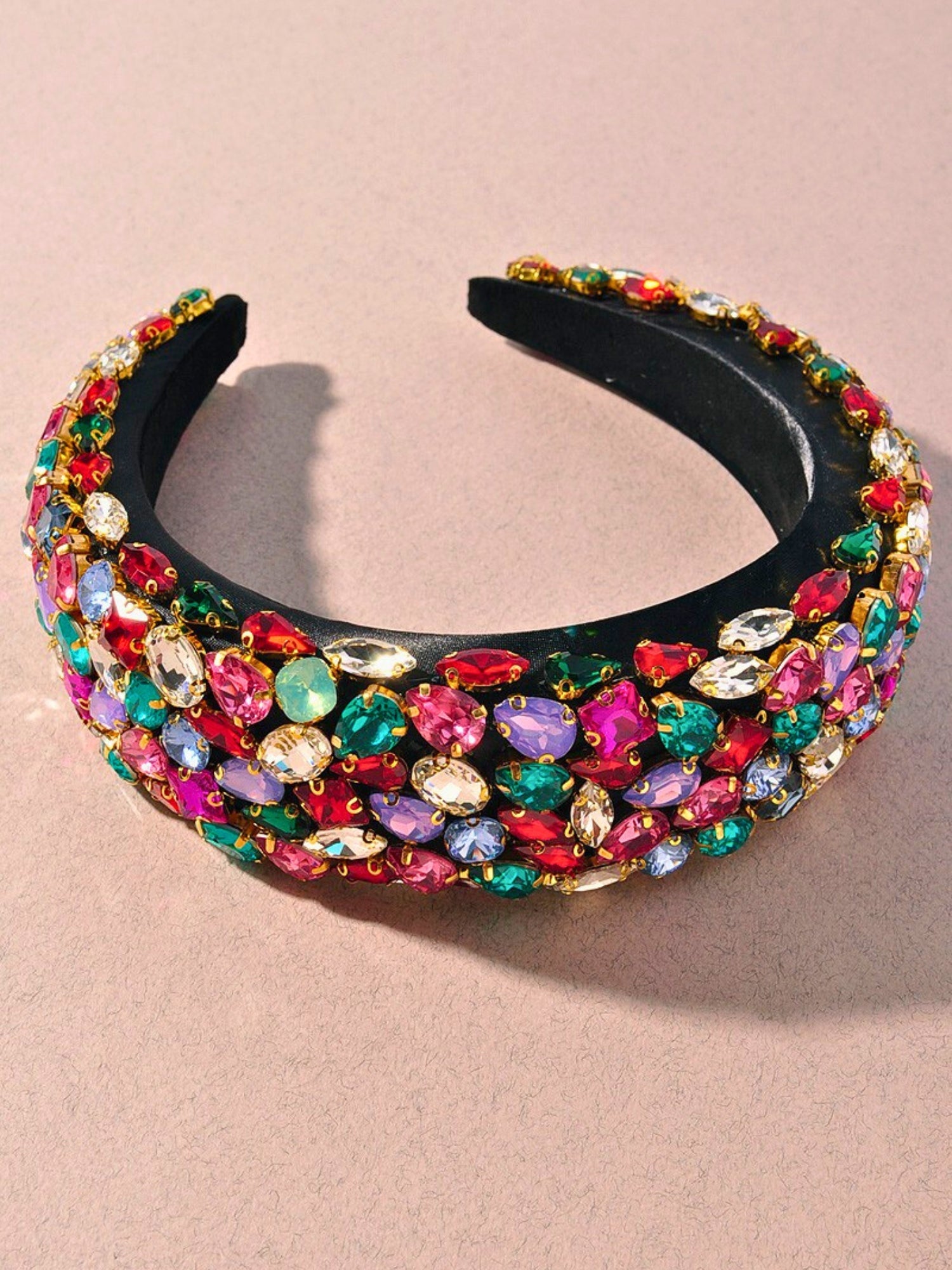 Colorful Jewel of the Season Headband with gemstone embellishments for a gown or grand bow sash