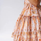 Side detail of Ode To Jove Grace Day Dress highlighting the swishable full skirt and soft cotton fabric. Ideal for movement and comfort.