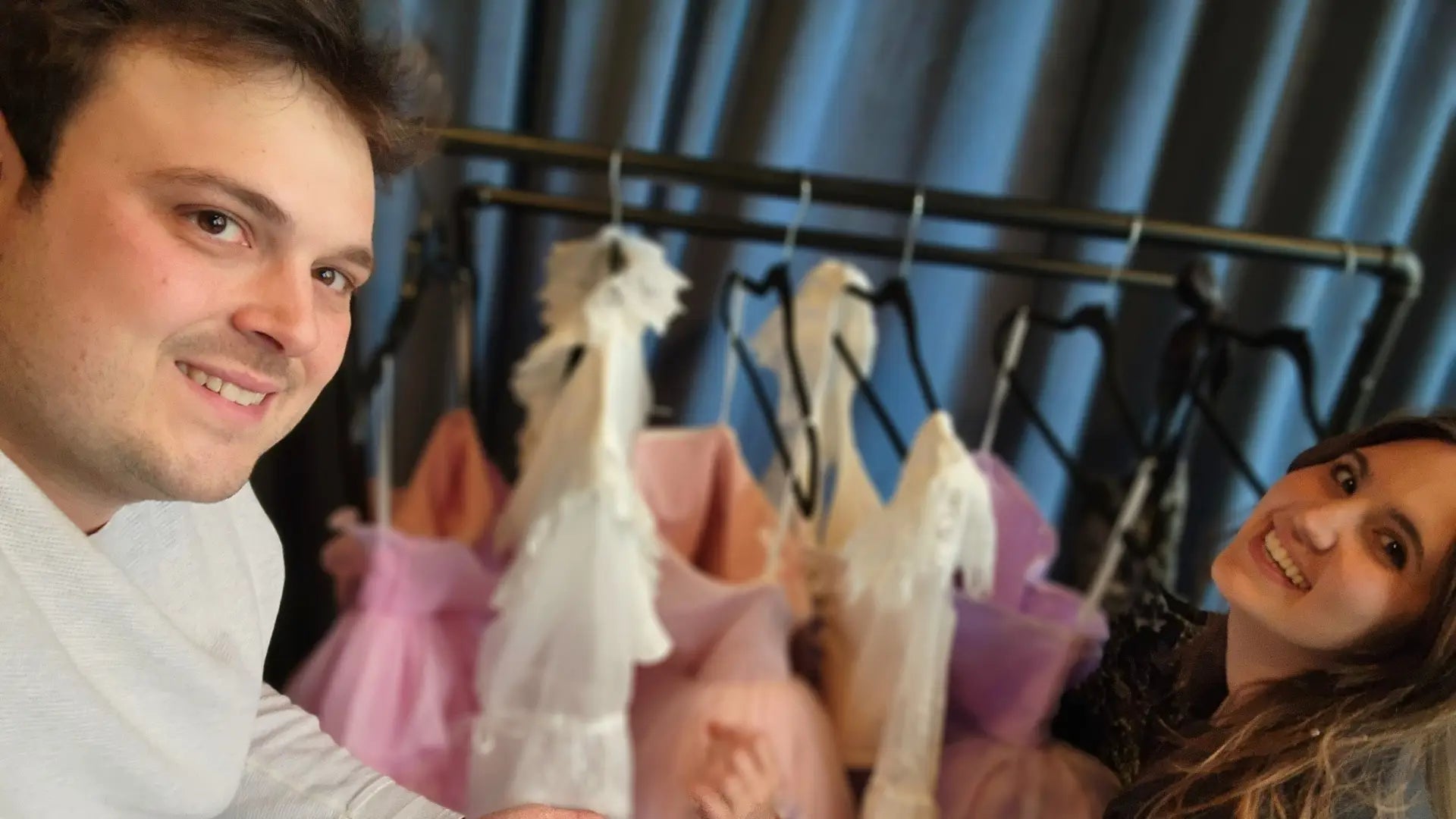 Stuffed animal llamas with pink and white fur inspired by Ivory Sheep for Fashion Week.