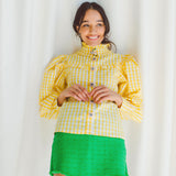 The Flutter Gingham Bow Blouse, Top, Sister Jane - Ivory Sheep Collection Limited