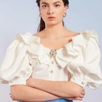 The Tide Jewel Crop Top Blouse, Tops, Sister Jane - Ivory Sheep Collection Limited