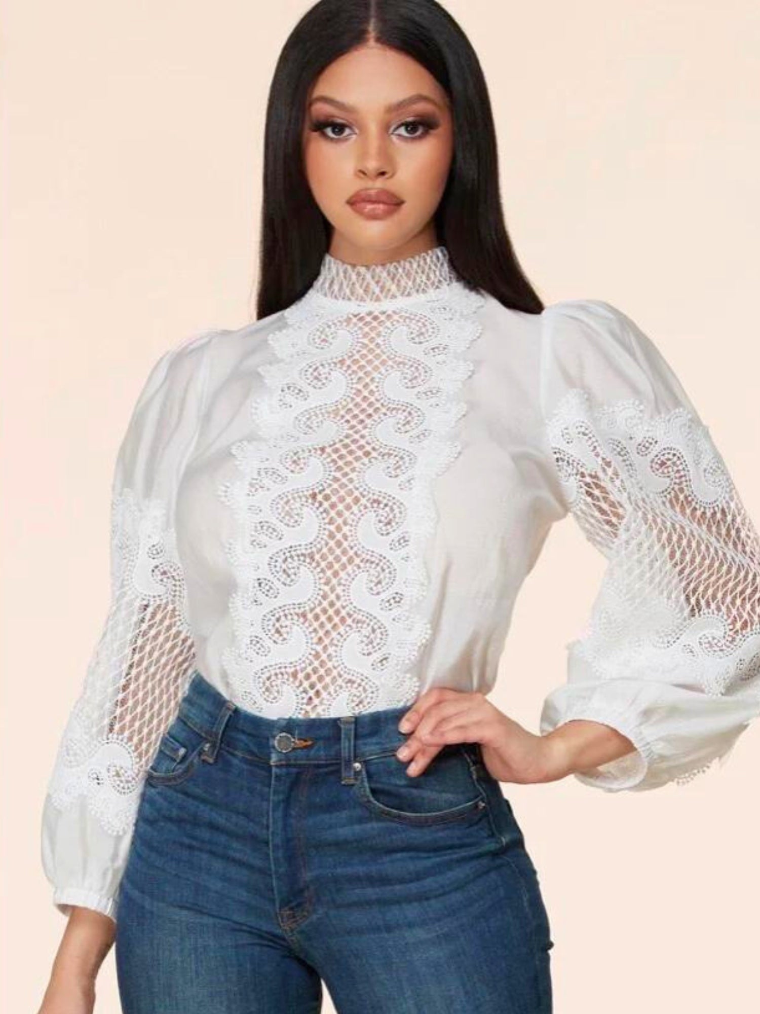 The Hocus Pocus Long-Sleeved Blouse - The Hocus Pocus Long-Sleeved Blouse is a gorgeous staple for your wardrobe. Featuring a detailed crochet design and a cute back bow, this top is sure to become a firm favorite in your collection. - Ivory Sheep Collect