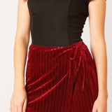 The Red Door Mini Skort - The Red Door Mini Skort is the perfect addition to your wardrobe. Featuring an invisible zipper, this skort is made from vegan velvet and is the perfect length to wear with our summer blouses and platforms. - Ivory Sheep Collecti