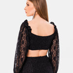 The Black Magic Lace Crop Top, Tops, ISC - Ivory Sheep Collection Limited