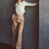 The Valentina Faux Leather Trousers, Bottoms, Sister Jane - Ivory Sheep Collection Limited