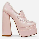 Stylish Barbie platforms in baby pink.