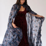 The Velvet Viola Victorian Dress paired with The High Priestess Victorian Cloak.