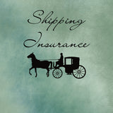 shipping insurance graphic of a victorian horse and carriage.