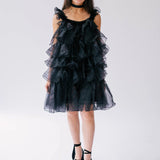 The Light As A Feather Puff Dress is a delicate poofy dress made of soft poly organza with a ghostly floral fabric. 