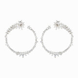 Circular diamond hoop earrings with crystal embellishments, perfect for a gown or grand bow sash