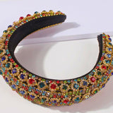 Ornate Bejeweled Crown Headband with colorful jewels perfect for a gown or grand bow sash