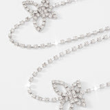 Delicate diamond necklace with floral pendants for The Butterfly Bra Strap