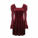 Ghost mannequin image of the Cassiopeia red lace mini dress on a white background.