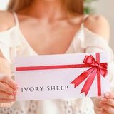 Gift Card featuring IVORY SHEEP text and a grand bow sash for special occasions