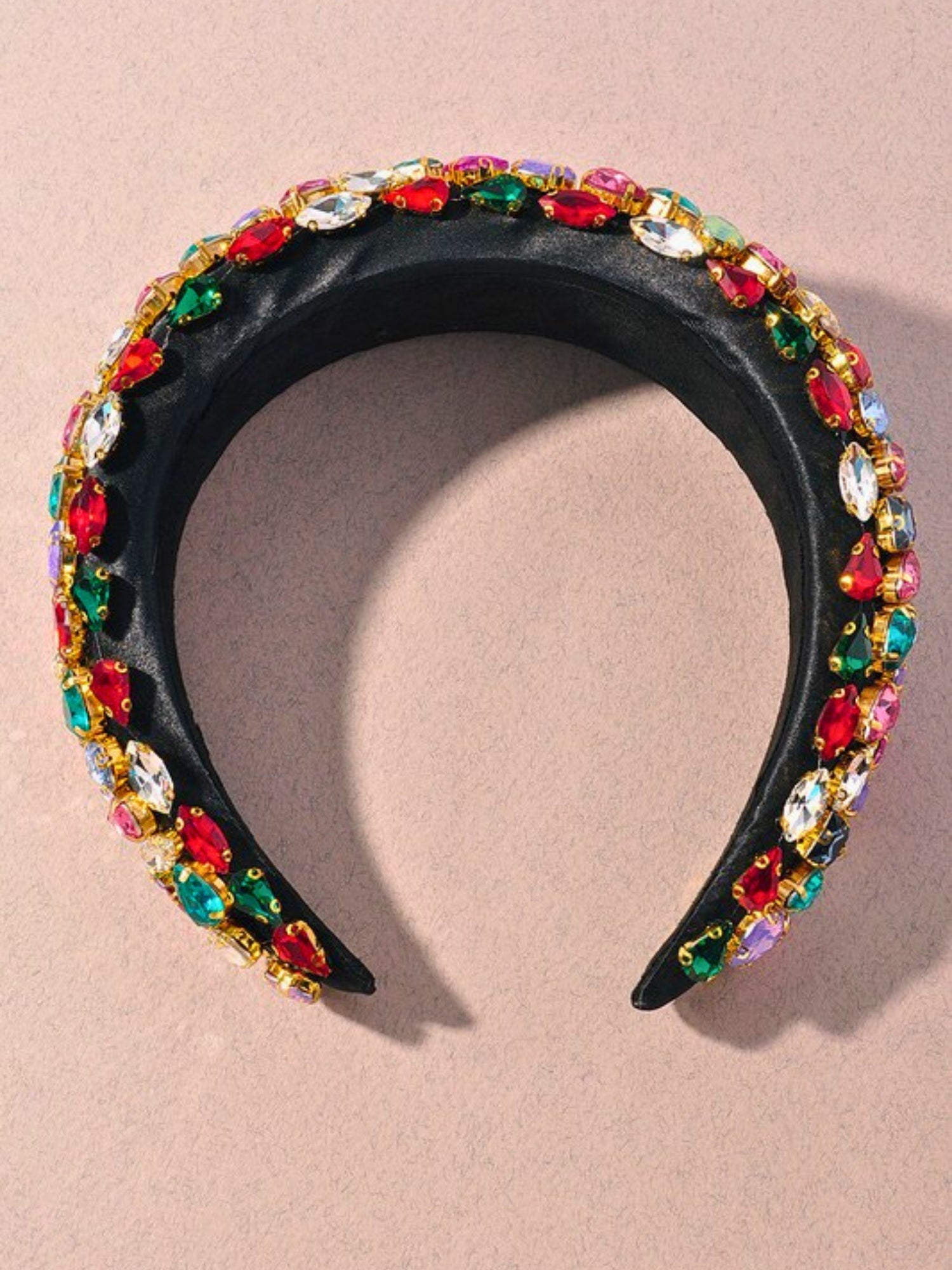 Ornate Jewel of the Season Headband with colorful jewels, perfect for gowns and grand bow sashes