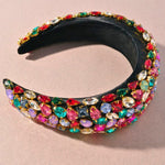 Ornate Jewel of the Season Headband with colorful gemstones, perfect for gowns and grand bow sashes