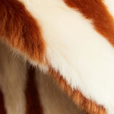 Reddish-brown and white fur in Katie Faux Fur Chestnut Tiger Duster Coat design