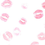 Pink lipstick kiss marks on a white background for Kiss on the Lips Runway Puff Dress