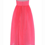 Bright pink high-waisted flowy maxi skirt in Watermelon Sugar Ambrosia Midi Dress