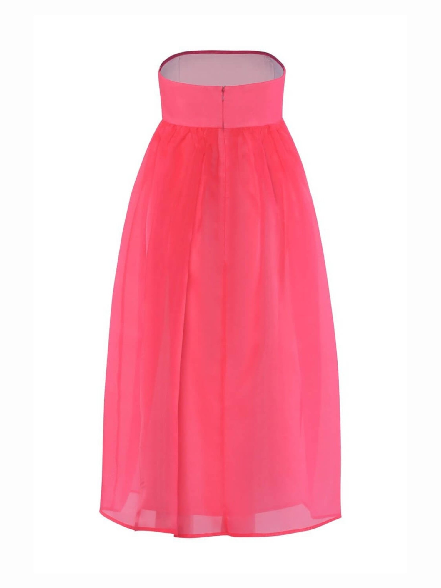 Bright pink high-waisted flowy maxi skirt in Watermelon Sugar Ambrosia Midi Dress