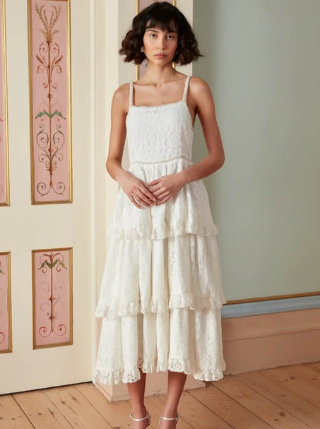 Sofia Lace Midi Dress - Ivory Sheep Clothing